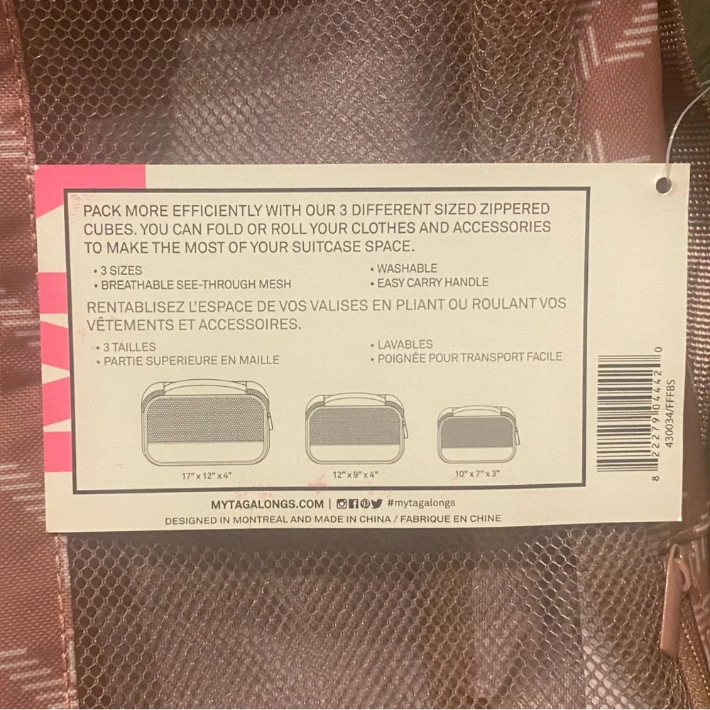 MYTAGALONGS Mauve Set of 3 Packing Pods